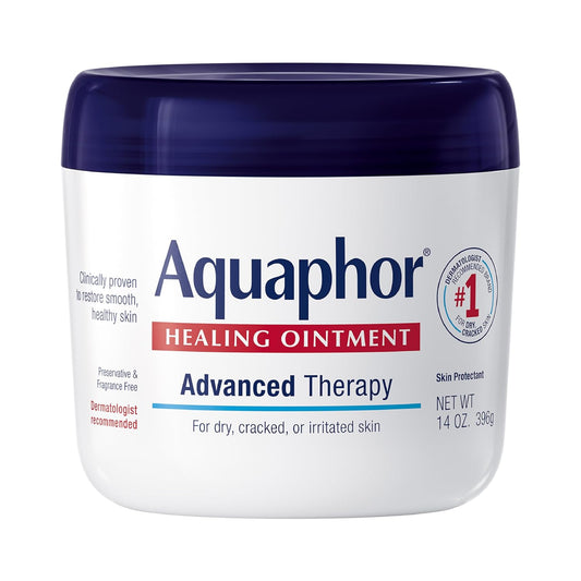 Aquaphor Healing Ointment, Advanced Therapy Skin Protectant, Dry Skin Body Moisturizer, Multi-Purpose Healing Ointment, For Dry, Cracked Skin & Minor Cuts & Burns, 14 Oz Jar