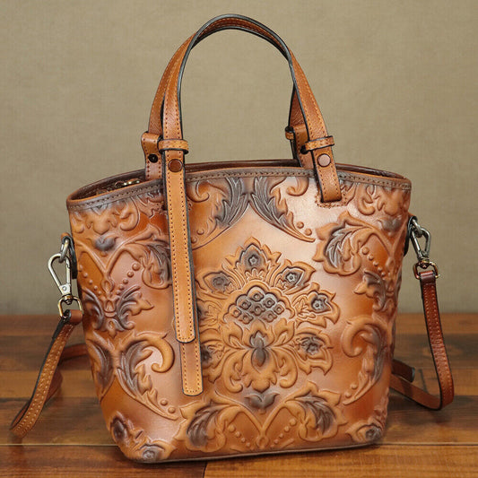 Genuine Leather Women Small Shoulder Bag Crossbody Purses Handmade Retro Handbag