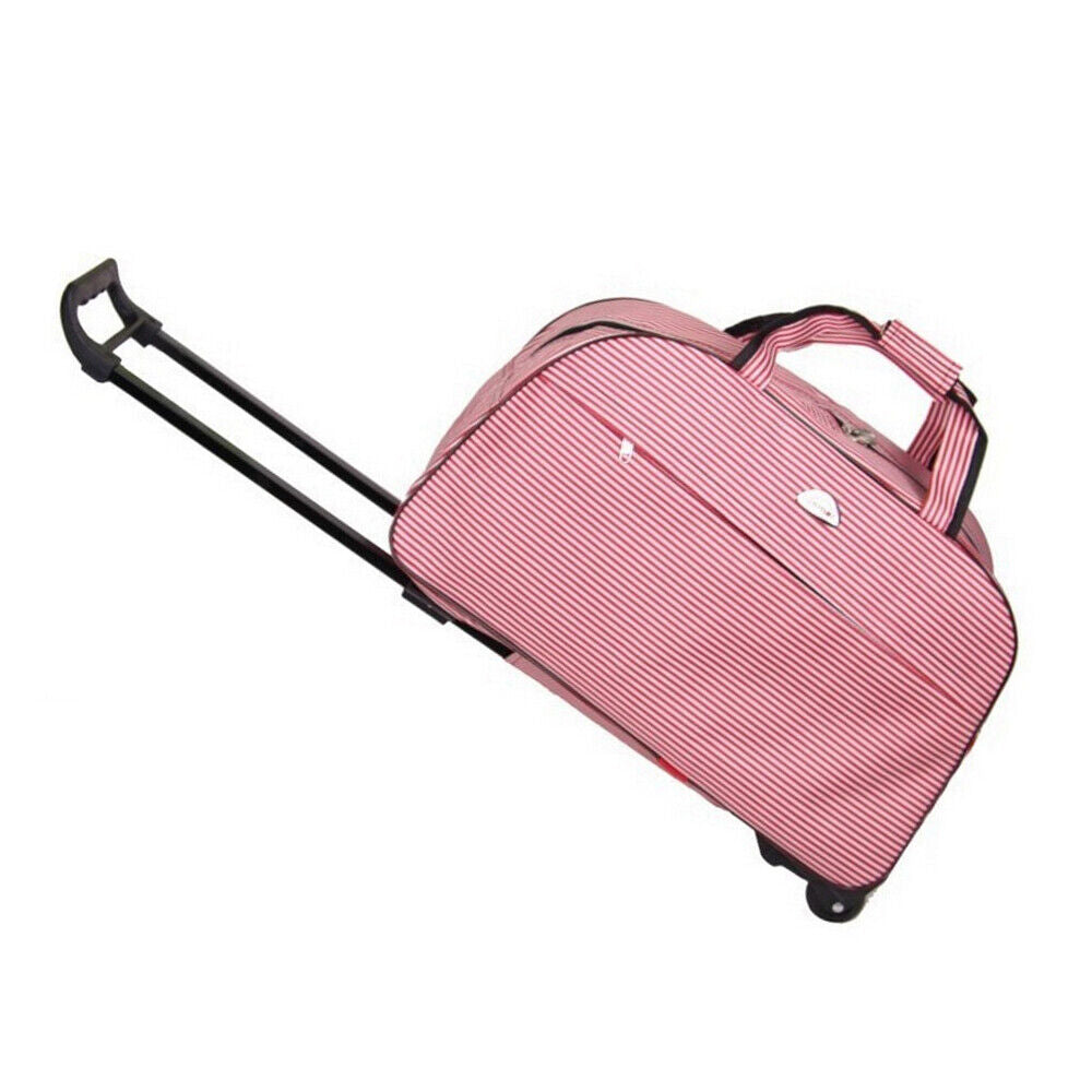 24" Rolling Wheeled Duffle Bag Trolley Bag Tote Carry On Luggage Travel Suitcase